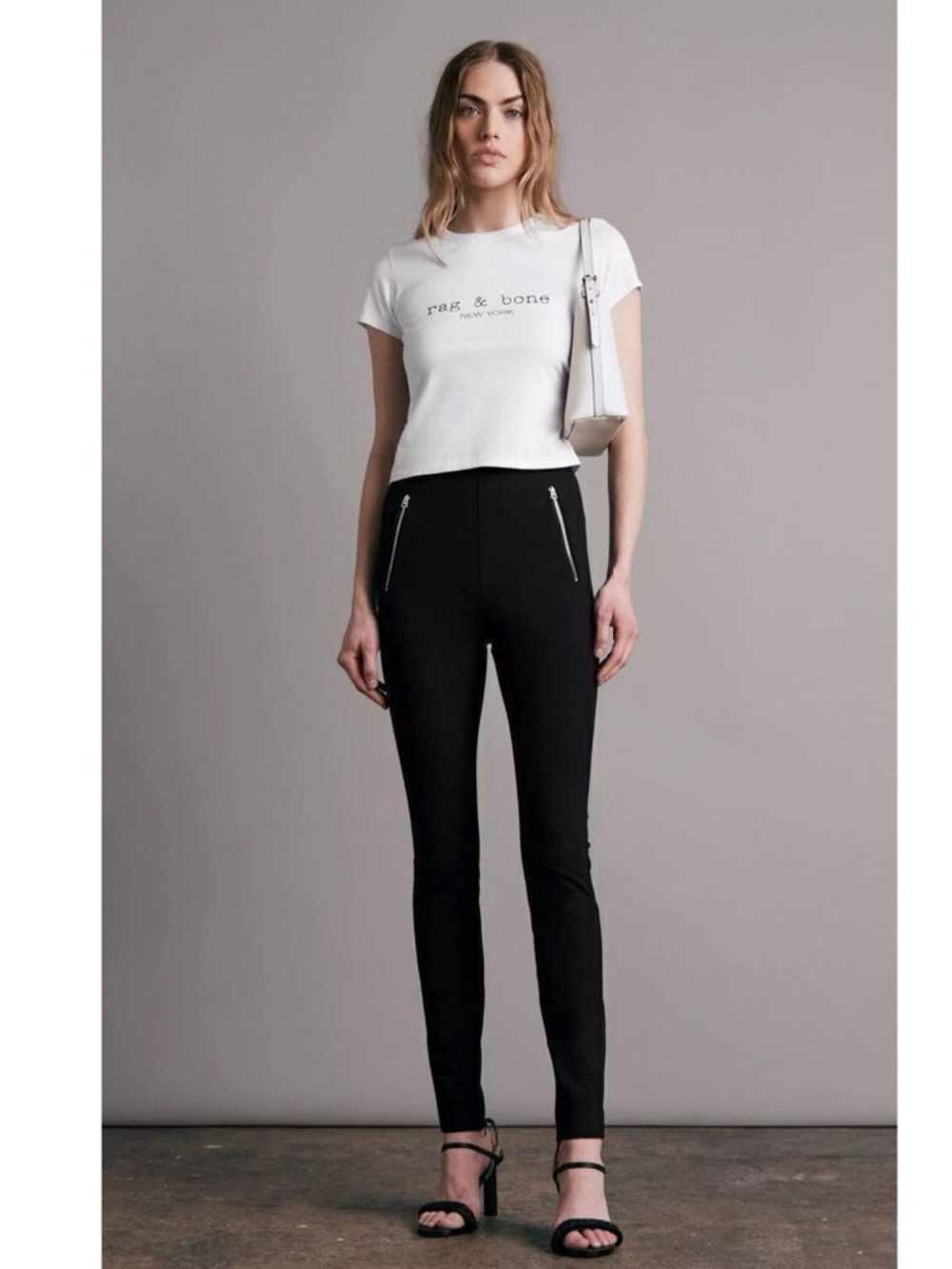 Rag & Bone High Rise Slim Fit Simone Sport Pants Black Size 4